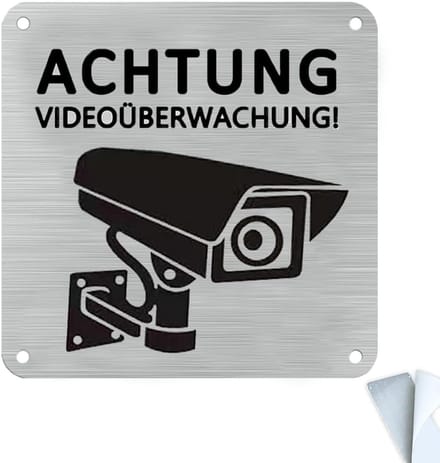 Oplettendheid Videobewaking Schild - Waarschuwingsbord 15x15 cm