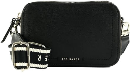 Ted Baker Leren schoudertas Linzie Webbing Leather Crossbody Camera Bag Black zwart