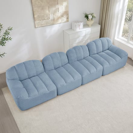 Comfortabele 4-Zits Lounge Sofa - Modulaire Teddy Bank Met Extra Diepe Zit