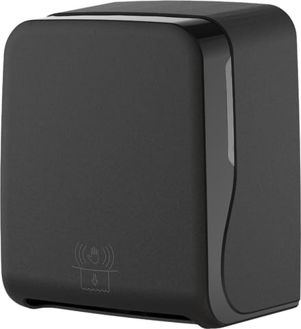 Zwarte Sensor Autocut Dispenser – No-Touch Handdoekrolhouder