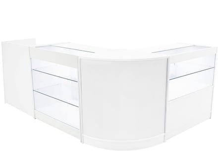 Vega led winkel toonbank set - wit - 90x60cm & 60x60cm - 4-delig
