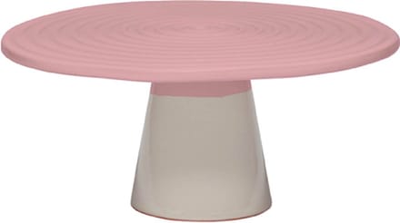 Dutchdeluxes - handgemaakt - Taartplateau - Keramiek - Medium - 25 cm diameter - Roze