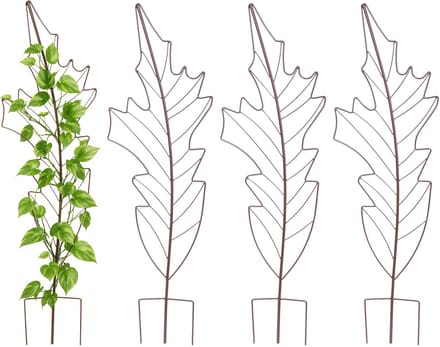 Plantensteun - set van 4 - 100x30 cm - metaal - blad