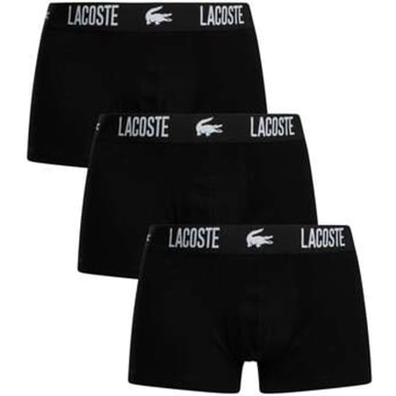 Lacoste Heren Boxershorts Trunks 3-Pack Zwart - Maat XXL