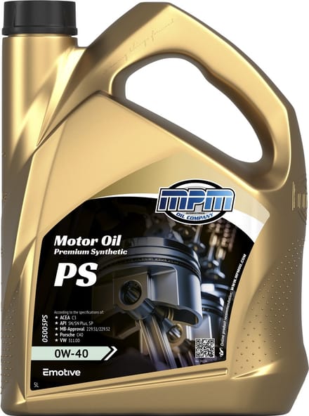 MPM Motorolie 0W40 PS volledig synthetisch - 5 liter