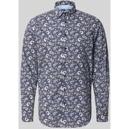 Regular fit vrijetijdsoverhemd met paisleymotief en kentkraag