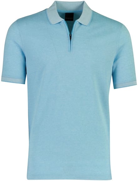 Poloshirt Bugatti blauw met rits wijde fit