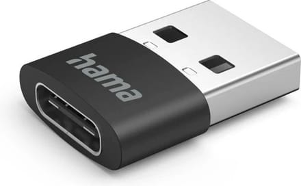 Hama USB-C adapter - USB-C aansluiting - USB-A stekker - USB-C hub - 480 Mbps - geschikt voor o.a. Smartphones, camera's, tablets - Compacte adapter - Zwart - 3 stuks