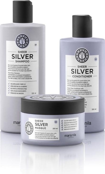 Maria Nila - Sheer Silver Care Set met Masque (Shampoo + Conditioner + Masker)