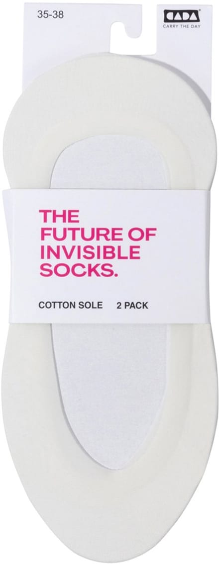 Onzichtbare footies 2-paar – White – 35-38