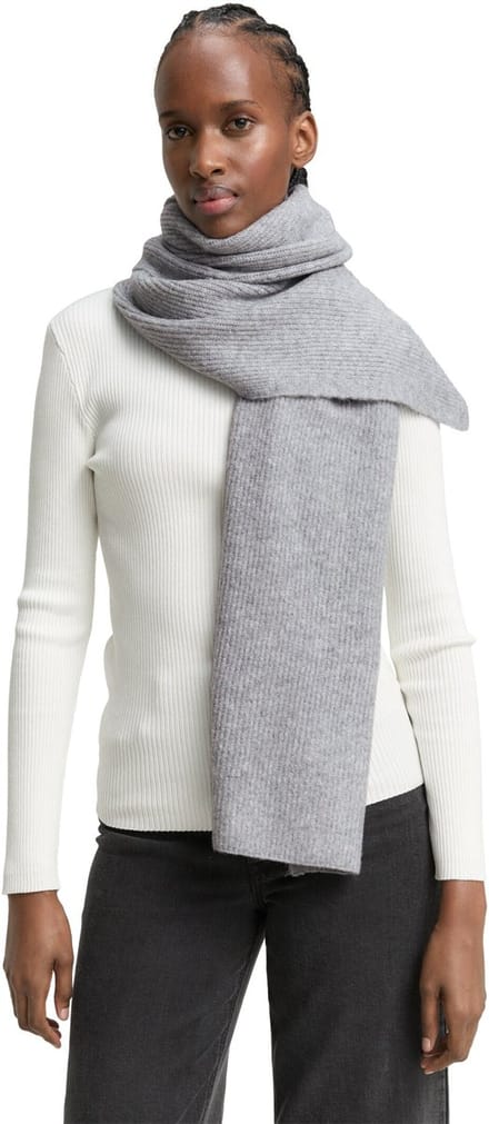 Tom Tailor Denim - Cosy sjaal in gemêleerde look - Maat ONESIZE - Cement Grey Mélange