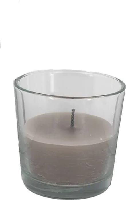 Cactula leuke buitenkaars in glas | Stone | 16 x 15 cm | met extra dikke brandlont - M