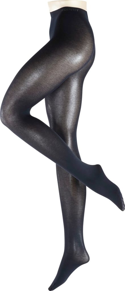 Esprit Cotton eenkleurig katoen panty dames blauw - maat 40-42