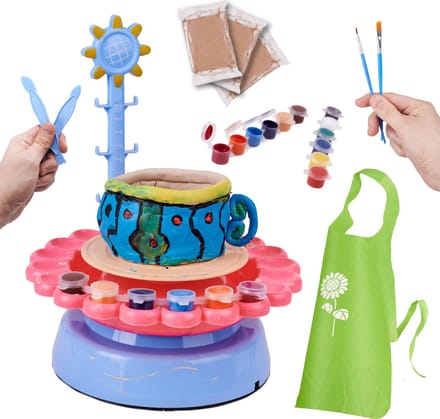 Pottenbakkersschijf creatieve set met klei en verf 600g