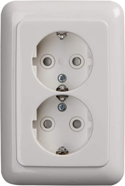 BUSCH-JAEGER Reflex Inbouw wandcontactdoos (wcd) 2-voudig RA vlak model polar wit