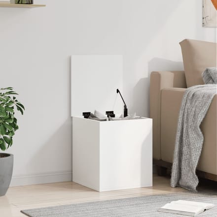 Coffre de rangement Blanc 40 x 42 x 46 cm Bois d'ingénierie