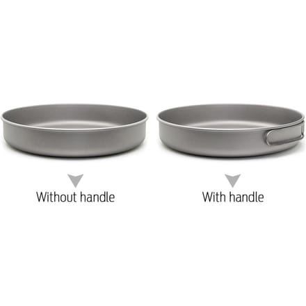 Poêle à frire en titane ultralégère Camping en plein air randonnée pique-nique cuisson poêle Without handle gray
