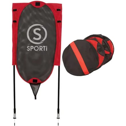 Set van 3 flexibele trainingsdummies met flexibele slalomstokken en draagtas Sporti