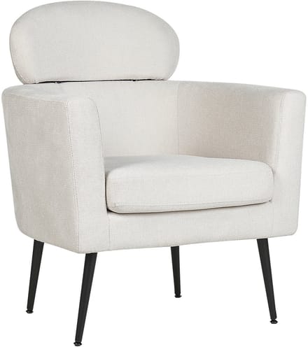 SOBY - Fauteuil - Gebroken wit - Polyester