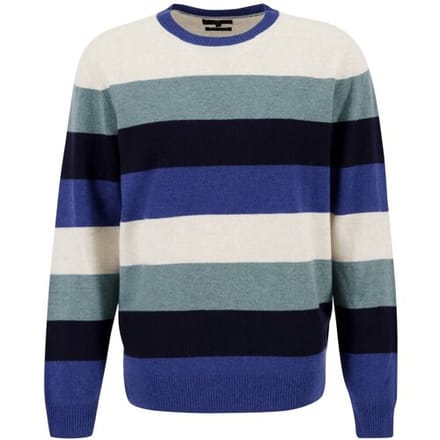 Fynch-Hatton Trui O-Neck Multi Stripes Merino Cashmere Off White-Multi / male