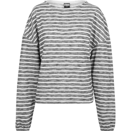 Urban Classics - Oversize Stripe Pullover Longsleeve top - XS - Zwart/Wit