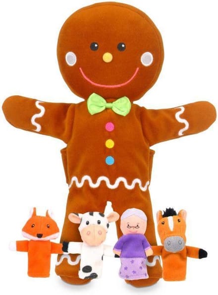 Fiesta Crafts Gingerbread Man Hand and Finger Puppet Set
