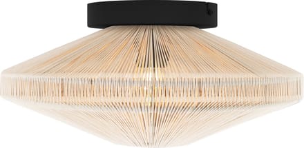 EGLO Midsumer Plafondlamp - E27 - Ø 38 cm - Zwart/Crème - Textiel