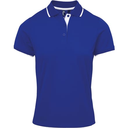 Premier Dames/dames Contrast Coolchecker Poloshirt (Koninklijk/Wit)