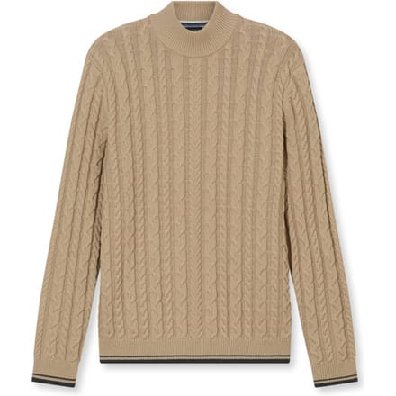 OLYMP modern fit trui wolmengsel - kabeltrui - turtleneck - beige