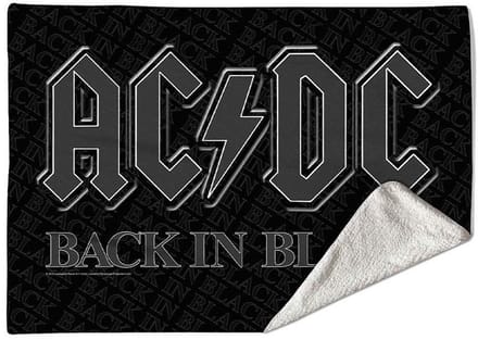 Rocksax AC/DC - Back In Black Plaid - Tweepersoons (152cm x 203cm) - Zwart
