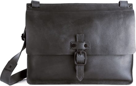 HAROLD'S Leren Business tas Schoudertas Aberdeen Messengerbag Black Zwart