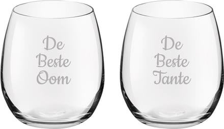 Gegraveerde Drinkglas 39cl De Beste Tante-De Beste Oom