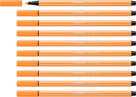 STABILO Pen 68 - Premium Viltstift - Neon Oranje - Doos 10 stuks