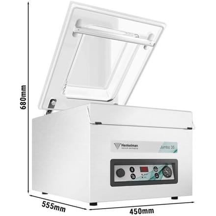 HENKELMAN JUMBO 35 - Kamer-vacumeermachine - 16m³/h - 600 Watt - Digitaal zilver