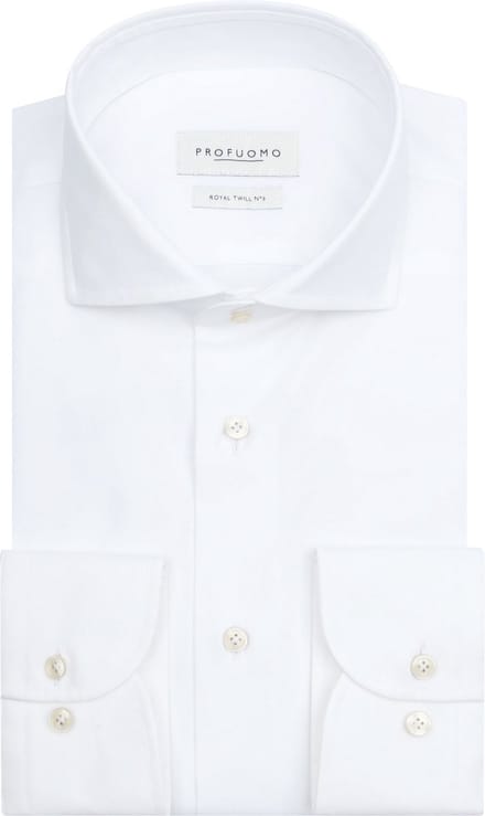Profuomo Royal Twill Overhemd Wit - Maat 41 - Heren - Overhemden Formeel