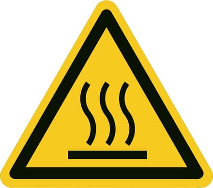 Heet oppervlak sticker 200x200 mm - vinyl - ISO 7010 W017