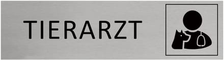 CombiCraft Aluminium Deurbordje "Tierartzt " 165x45mm met tape