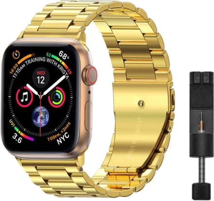 Rvs Watch Bandje Geschikt Voor Apple Watch - 38-40-41mm - Goud