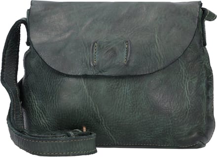 HAROLD'S Leren schoudertas Submarine Crossbag Green donkergroen