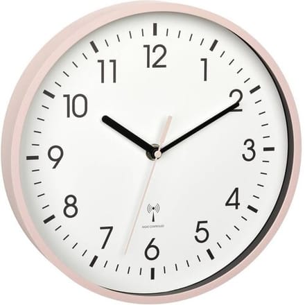 TFA Dostmann 60.3550.16 Wandklok Zendergestuurd 24.5 cm x 42 mm Roze