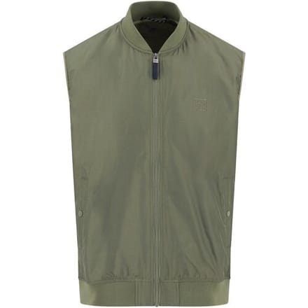 Fynch-Hatton Body-Warmer Solid Color Lightweight Dusty Olive / male