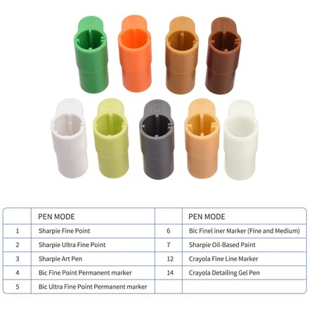 9 Stuks Pen Adapter Set Markerhouder Vervanging voor Sharpie Bic Crayola Compatibel met Explore Air 3 Air 2 Air Maker brown