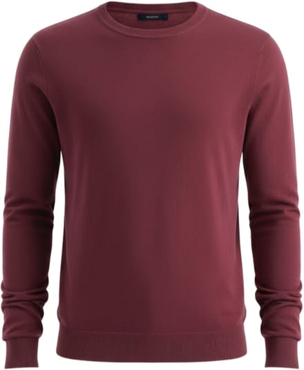 OMBRE Trui - Regular Fit - Viscose - Lange Mouw Wijnrood S