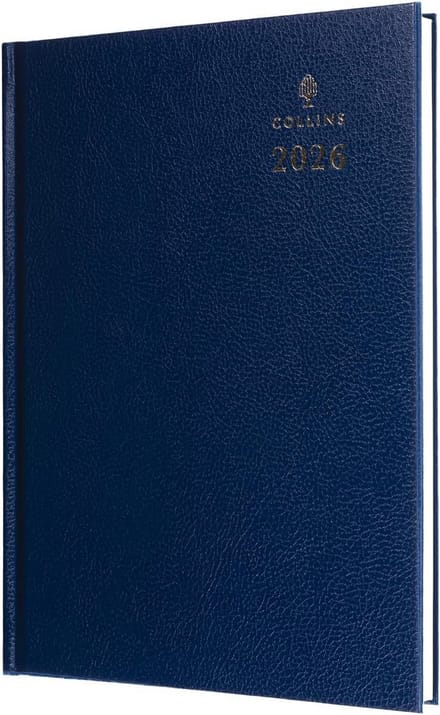 Jaarplanner 2026 Dag-tot-Pagina Bureaukalender Harde Kaft A4 Blauw