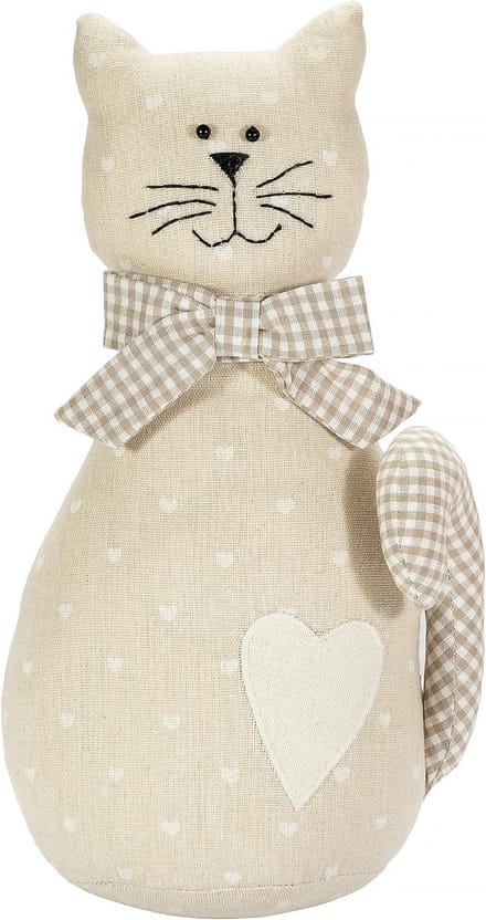 Deurstopper Kat met Hartjes Design - Schattige Zandgevulde Deurblokker voor Thuis