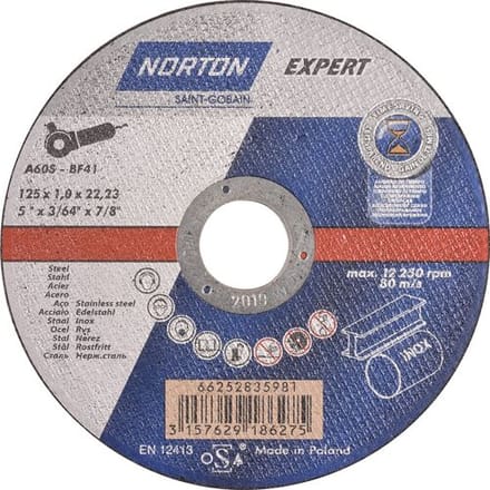Symantec Norton Expert doorslijpschijf staal/inox 125x1x22,23mm