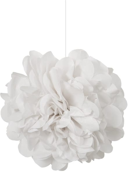 UNIQUE - 3 witte papieren pompons om op te hangen 22 cm voor bruiloft