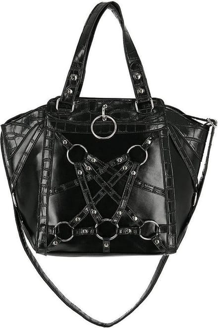 Restyle Handtas Crocodile Tears Zwart