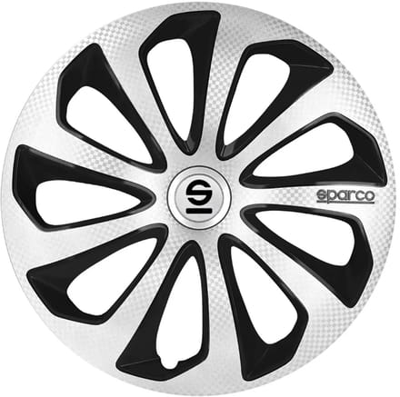 Sparco Wieldoppen Sicilia 15 Inch Abs Zilver/zwart Set Van 4