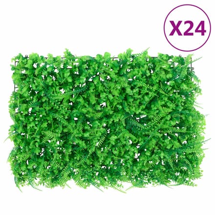 vidaXL - Hek - met - kunstvarenblad 24 - st - 40x60 - cm - groen